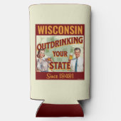 Wisconsin overdrinkt uw toestand sinds 1848 seltzer blikjeskoeler (Achterkant)