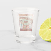 Wisconsin overdrinkt uw toestand sinds 1848 shot glas (Achterkant)