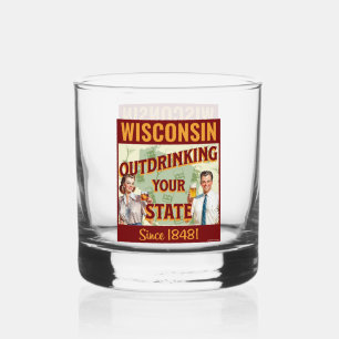 Wisconsin overdrinkt uw toestand sinds 1848 whisky glas