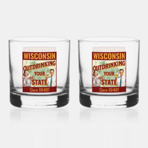 Wisconsin overdrinkt uw toestand sinds 1848 whisky glas