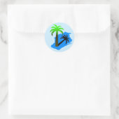 Wisconsin Palm Tree Ronde Sticker (Tas)
