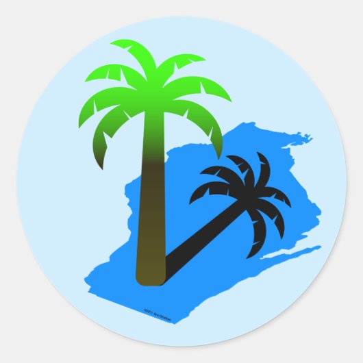 Wisconsin Palm Tree Ronde Sticker (Voorkant)