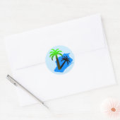 Wisconsin Palm Tree Ronde Sticker (Envelop)