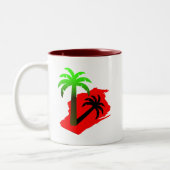 Wisconsin Palm Tree Tweekleurige Koffiemok (Links)