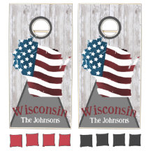 Wisconsin Patriotic Cornhole Set