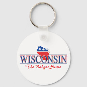 Wisconsin Patriotic Sleutelhanger