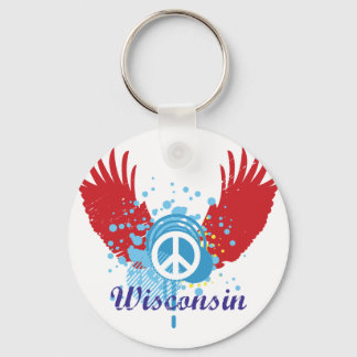 Wisconsin Peace Sign Sleutelhanger