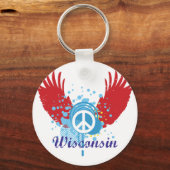 Wisconsin Peace Sign Sleutelhanger (Voorkant)