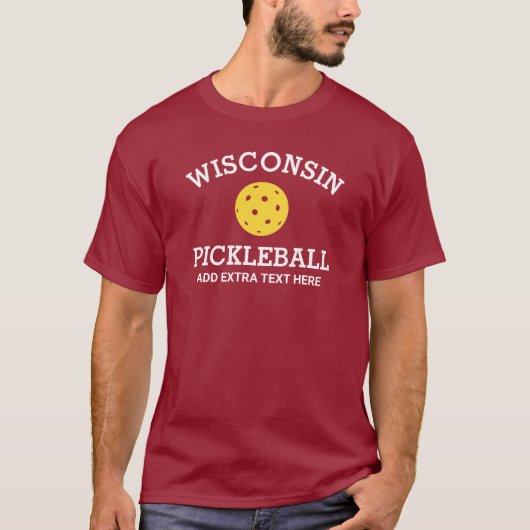 Wisconsin Pickleball Add Club, Partner Name Custom T-shirt (Voorkant)