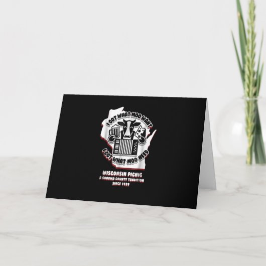 Wisconsin Picknick Koe Bier, Kaas & Accordeon Kaart (Voorkant)