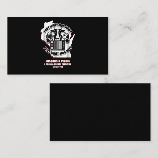 Wisconsin Picnic Koe Beer, kaas en accordion Informatiekaartje (Voorkant / Achterkant)