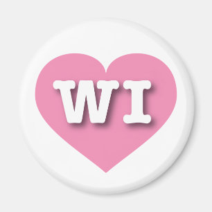 Wisconsin Pink Heart - Ik hou van WI Magneet