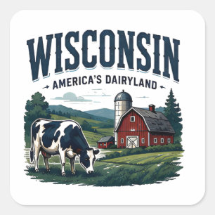 Wisconsin Plattelandserfgoed Vierkante Sticker