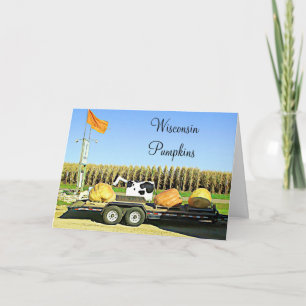 Wisconsin Pompoenen en Zuivel Koe Halloween Kaart