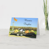 Wisconsin Pompoenen en Zuivel Koe Halloween Kaart (Voorkant)