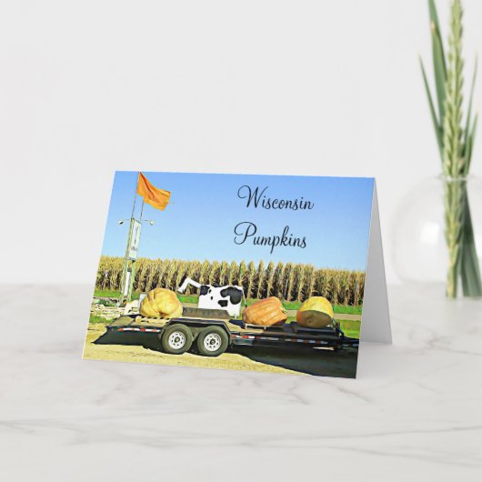 Wisconsin Pompoenen en Zuivel Koe Halloween Kaart (Voorkant)