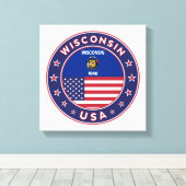 Wisconsin, poster van Wisconsin, canvasafdruk Canvas Afdruk (Insitu (Houten vloer))