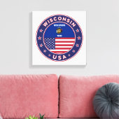 Wisconsin, poster van Wisconsin, canvasafdruk Canvas Afdruk (Insitu (Woonkamer))