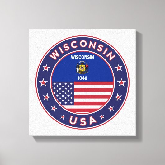 Wisconsin, poster van Wisconsin, canvasafdruk Canvas Afdruk (Voorkant)