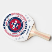 Wisconsin Pride Circular Typography Monogram Tafeltennisbatje (Zijkant)