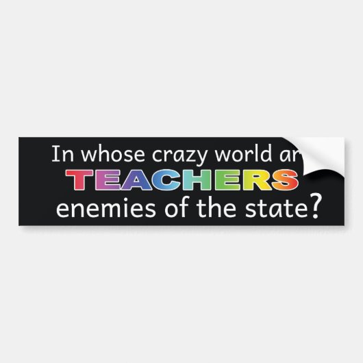 Wisconsin Pro-Teacher Sticker - Zwart (Voorkant)