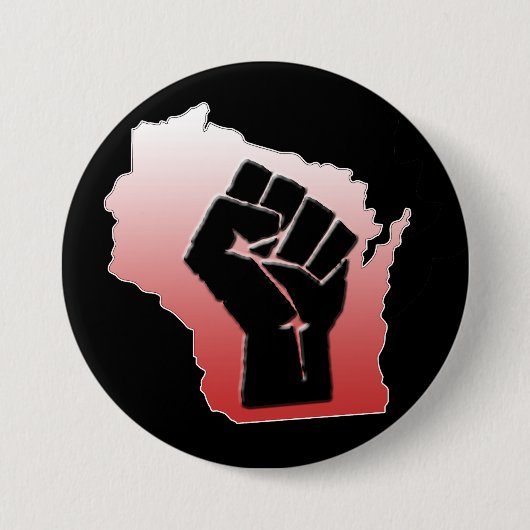 Wisconsin Protest - geklonken vuist Ronde Button 7,6 Cm (Voorkant)