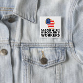 Wisconsin-protesten Vierkante Button 5,1 Cm (In situ)