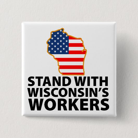 Wisconsin-protesten Vierkante Button 5,1 Cm (Voorkant)