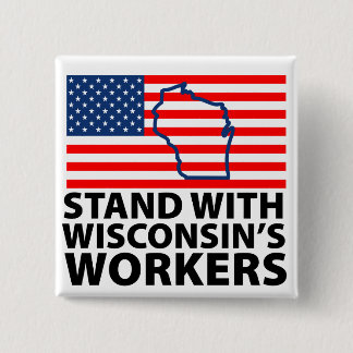 Wisconsin-protesten Vierkante Button 5,1 Cm