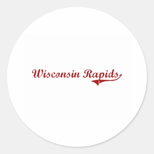 Wisconsin Rapids Wisconsin Classic Design Ronde Sticker (Voorkant)