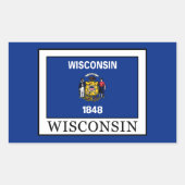 Wisconsin Rechthoekige Sticker (Voorkant)