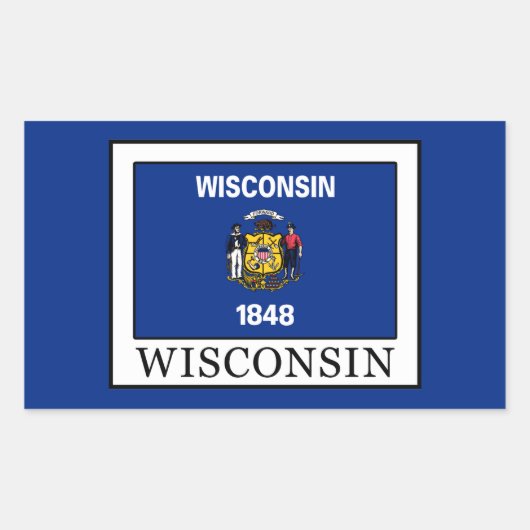 Wisconsin Rechthoekige Sticker (Voorkant)