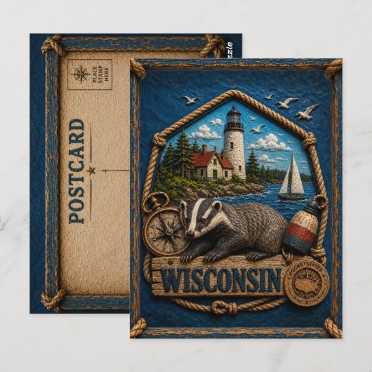 Wisconsin Reis naar het verleden Briefkaart (Voorkant / Achterkant)