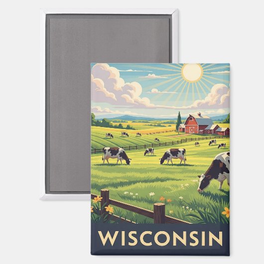  Wisconsin reizen Magneet (Voorkant / Achterkant)