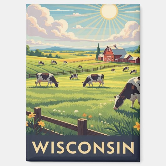  Wisconsin reizen Magneet (Voorkant)