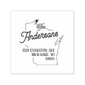 Wisconsin Retouradresstempel Zelfinkt Rubber Zelfinktende Stempel (Design)