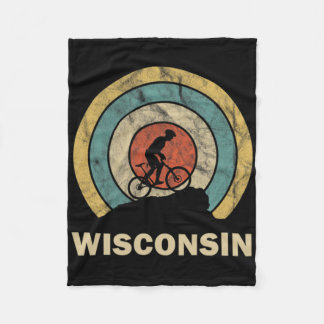 Wisconsin Retro Cycling Mtb  Fleece Deken
