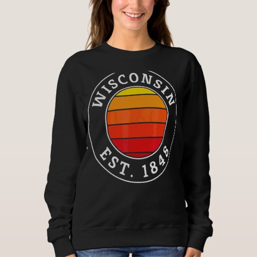 Wisconsin Retro Sunset Graphic Trui (Voorkant)