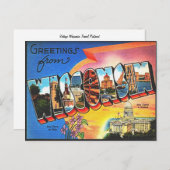  Wisconsin Revel Retro Vacation Greetings Briefkaart (Voorkant / Achterkant)