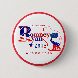 Wisconsin Romney en Ryan 2012 Button Customize 2