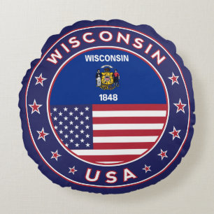Wisconsin Rond Kussen