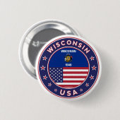 Wisconsin Ronde Button 5,7 Cm (Voorkant /achterkant)