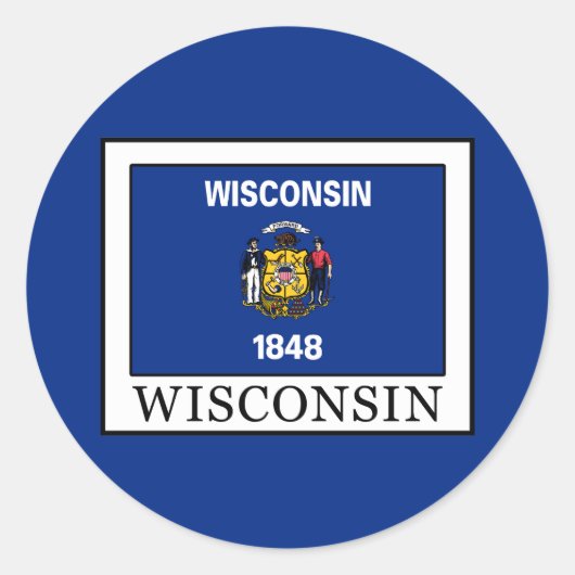 Wisconsin Ronde Sticker (Voorkant)