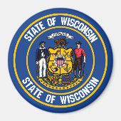 Wisconsin Round Emblem Magneet (Voorkant)