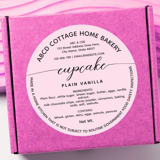 Wisconsin Roze Cupcake Label Cottage Law Label