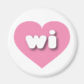 Wisconsin roze hart - Ik hou van wi Magneet (Voorkant)