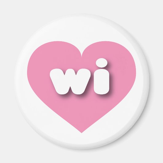 Wisconsin roze hart - Ik hou van wi Magneet (Voorkant)