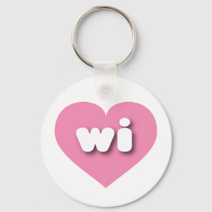 Wisconsin roze hart - Ik hou van wi Sleutelhanger