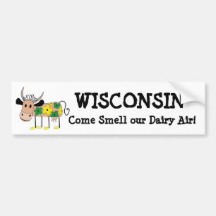 Wisconsin, Ruik ons Shirt van de Koe van de Humor  Bumpersticker