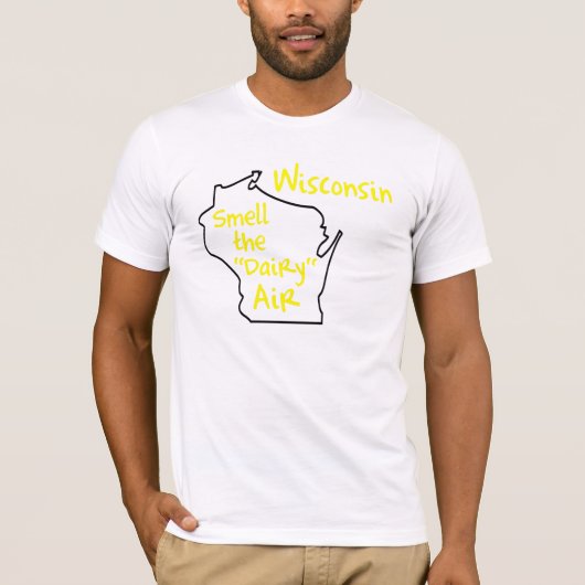 wisconsin ruikt de zuivellucht t-shirt (Voorkant)